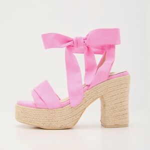 Mi.iM Pink Espadrille Platform Sandals